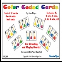 Color Coded Handbell Cards (7 chord set for 8 note Handbells)
