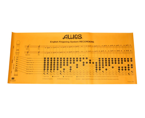 Recorder Fingering Chart, Baroque