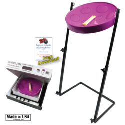 Jumbie Jam Steel Drum Kit - Metal Z-Floor Stand -Purple Pan (G)