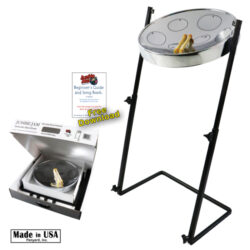 Jumbie Jam Steel Drum Kit - Metal Z-Floor Stand -Chrome Pan (G)